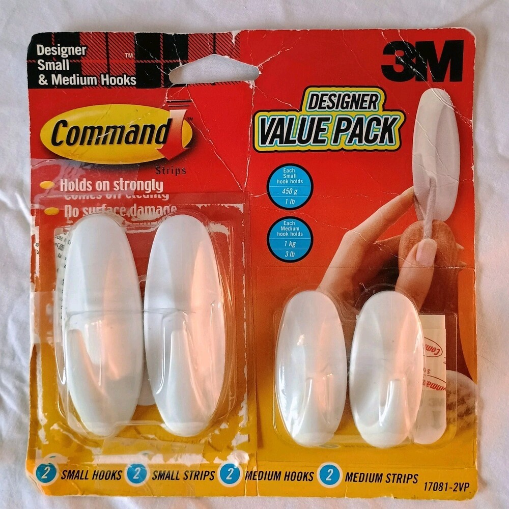 Command Small/Medium Designer Hook Value 4 Pack open box worn packaging